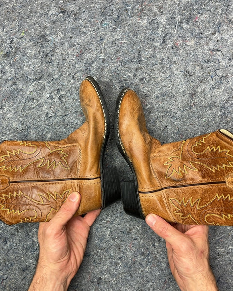 Kids Brown Cowboy Boots, Size 10