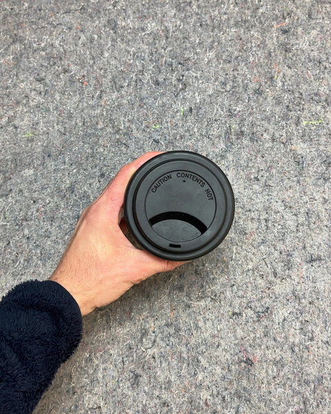 White Ceramic Coffee Cup with Lid