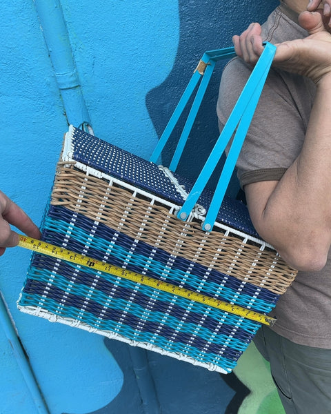 Dual-Lid Woven Picnic Basket
