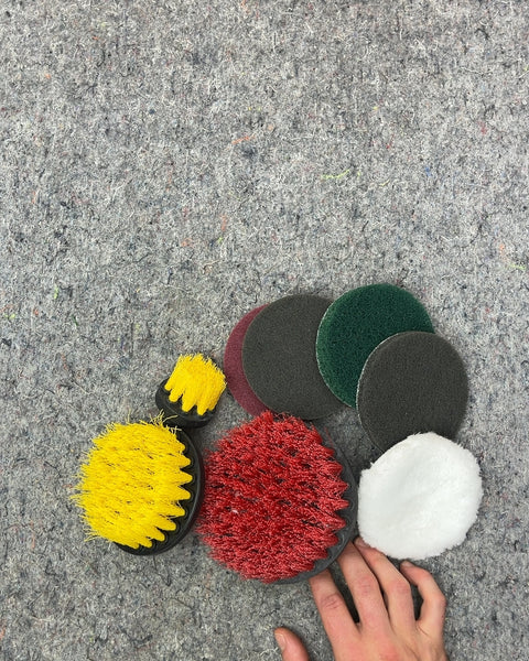 Drill Brush and Scrubber Pad Set