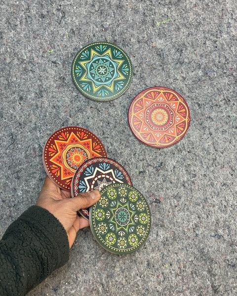 Set of Five Mandala Coasters