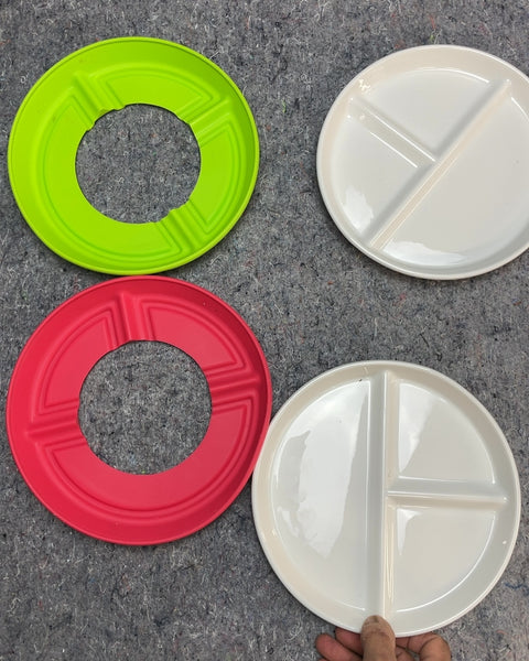 Sexy Ceramic Sectioned Plates with Silicone Protectors