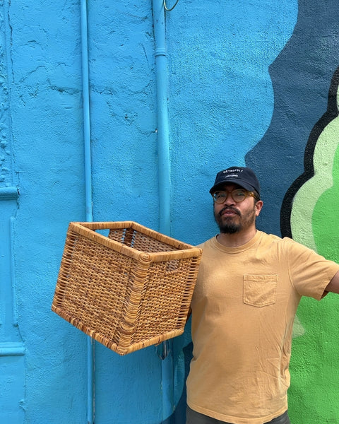 Woven Wicker Basket, 12x12x12"