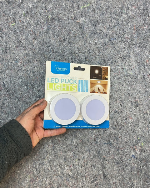 Interiors LED Puck Lights, 2-Pack
