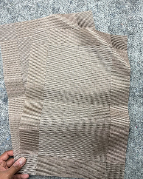 One More Two Tan Woven Placemats, 10x17"