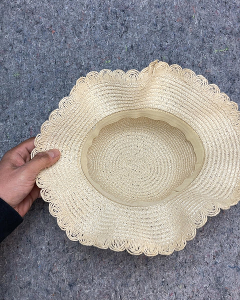 Straw Hat with Strawberry Detail