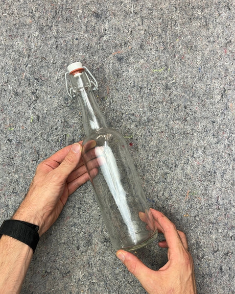 Clear Glass Swing Top Bottle