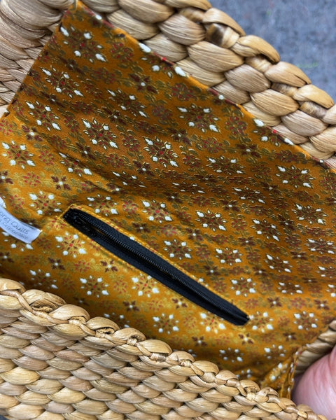 Woven Clutch with Button Closure