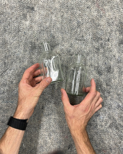 Two Clear Glass Apothecary Bottles That Could Be Nice Vases