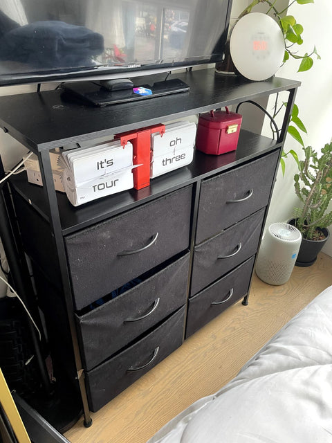 6-Shelf Tower Dresser With Soft Shelves, 32x12x36"