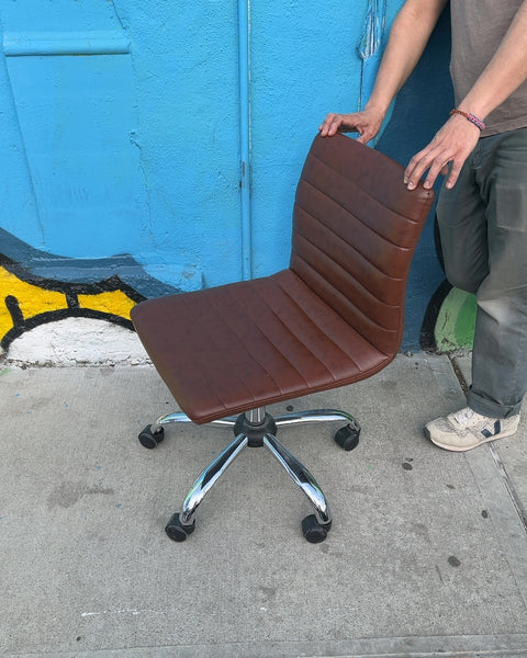 Modern Armless Faux Leather Office Chair
