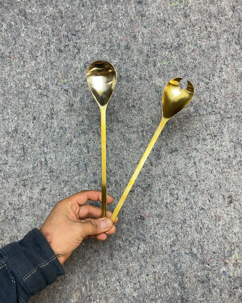 Golden Salad Serving Spoons