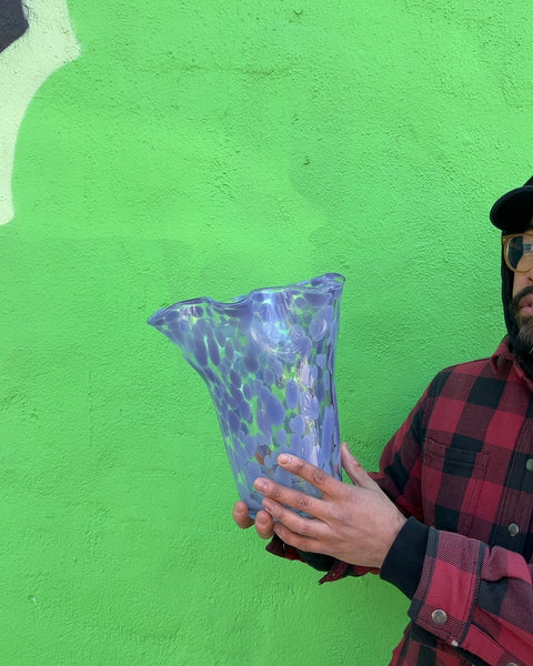 Hand-blown Art Glass Vase, H10.5"