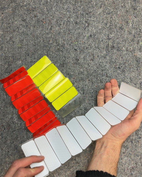 Reflective Adhesive Strips, Red, Yellow, White