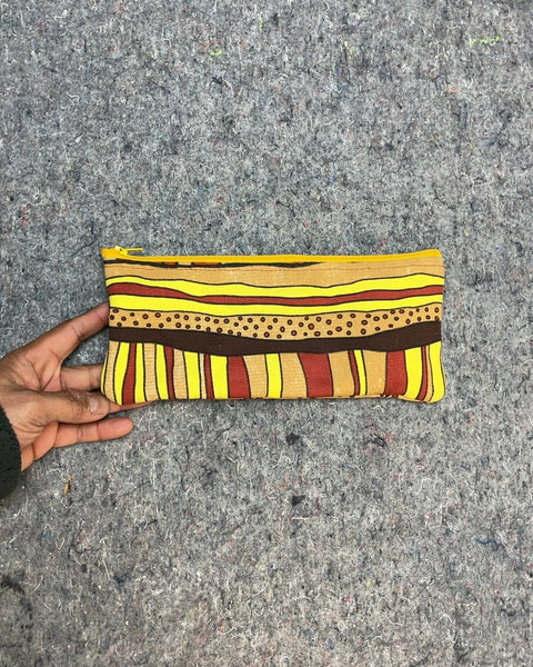 Striped Zippered Pencil Pouch