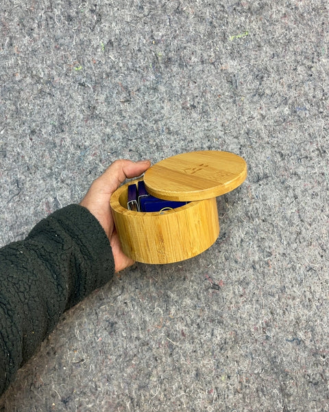 Round Bamboo Storage Container