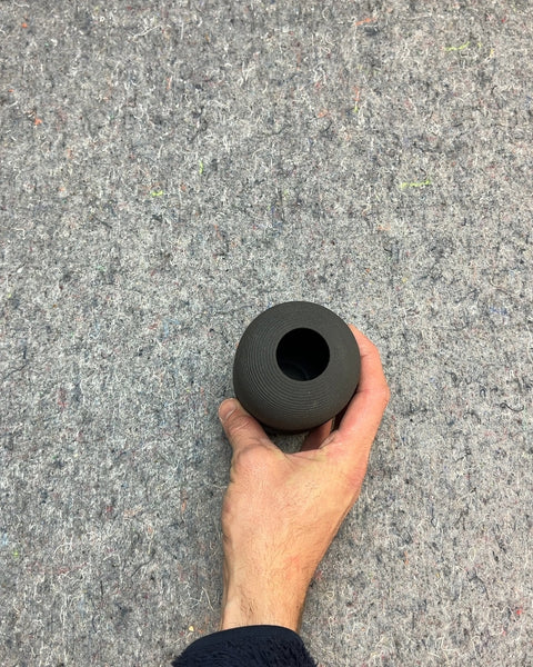 Pretty Black Matte Textured Ceramic Vase
