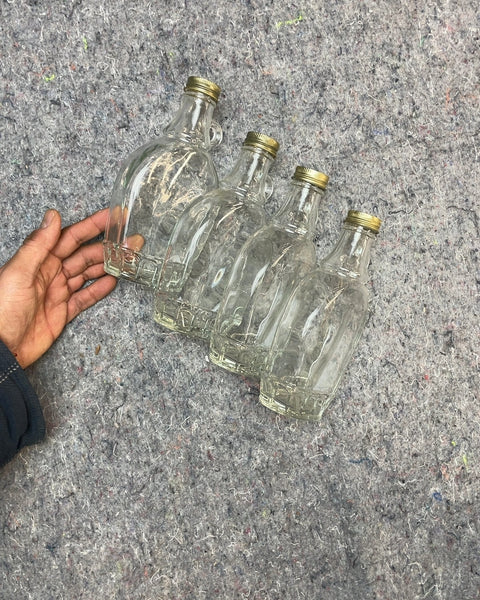 Glass Bootlegger Bottles, Set of 4