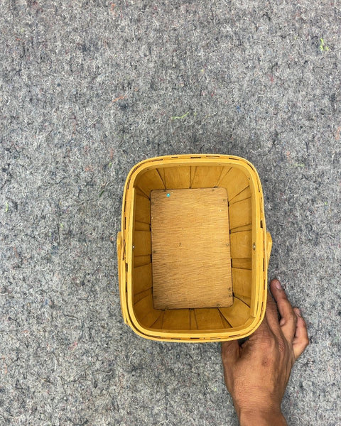 Small Wooden Basket, 6x7x4"