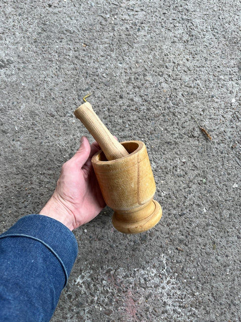 Big Wooden Mortar And Pestle