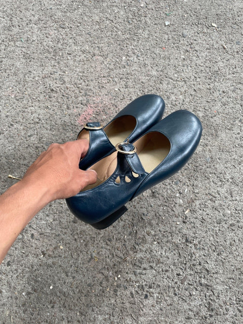 Blue Mary Jane Shoes, Sz 41EU