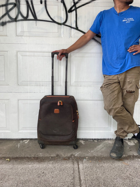 Bric's Suede Rolling Suitcase