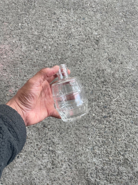 Clear Barrel Glass Bottle