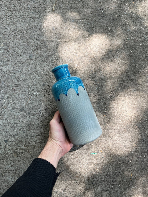 Cool Blue Drip Vase
