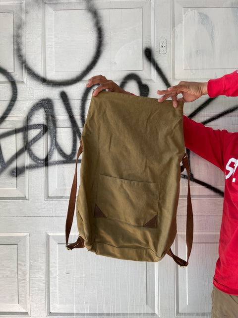 Earthy Brown Canvas Backpack
