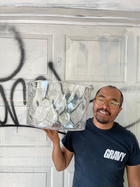Embossed Clear Acrylic Wine Bucket