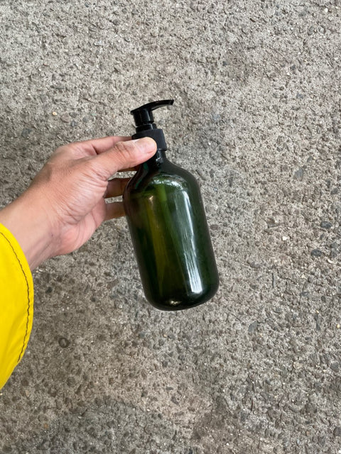 Green Glass Soap Dispenser
