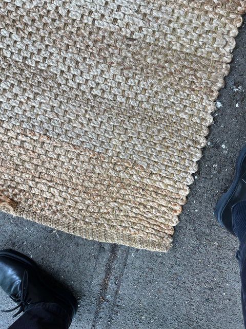 Natural Woven Jute Runner Rug, Clean, Lil' Used In The Middle, 24x84"