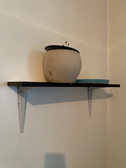 Longer Wall Shelf With Brackets, W22"