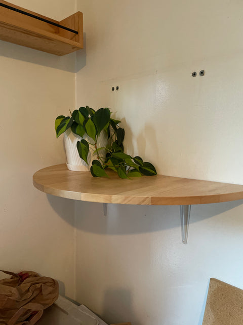 Rounded Wood Shelf, W28"