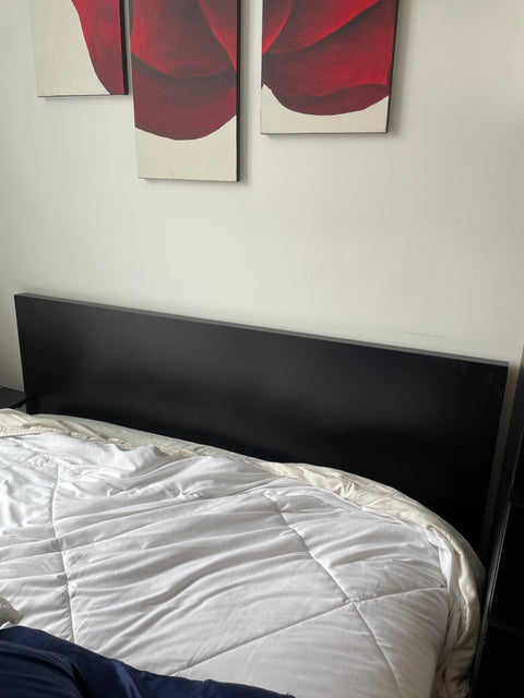 Solid Queen Bedframe with 4 Drawers, 70x90"