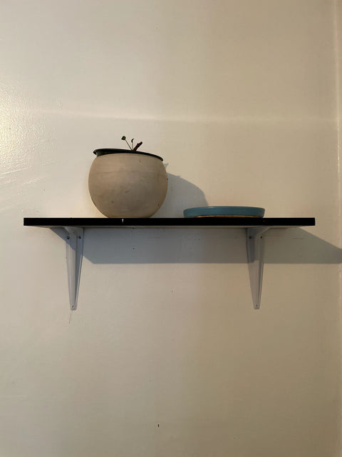 Longer Wall Shelf With Brackets, W22"