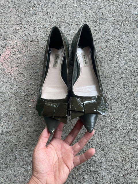 Miu Miu Bow Flats, Sz 38.5