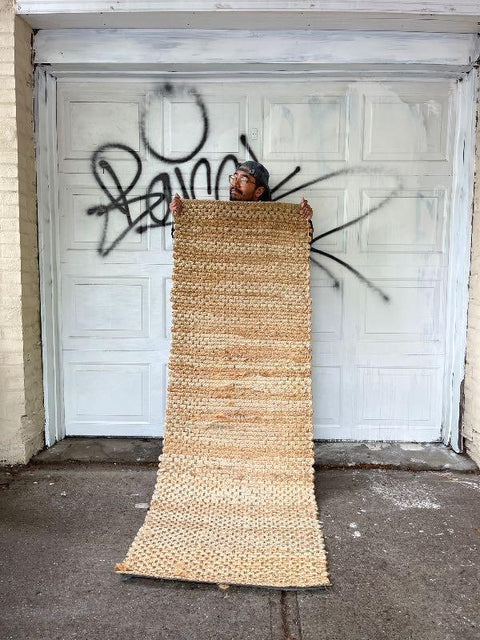 Natural Woven Jute Runner Rug, Clean, Lil' Used In The Middle, 24x84"