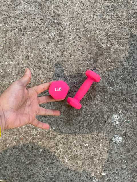 Pink 1LB Dumbbells