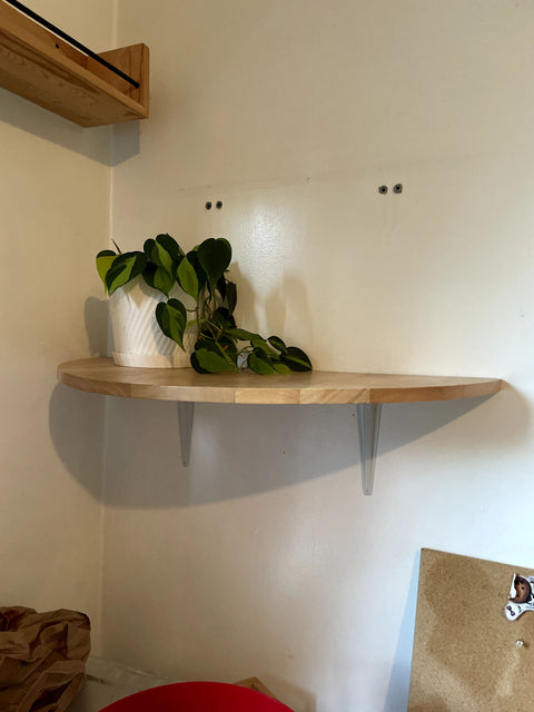 Rounded Wood Shelf, W28"