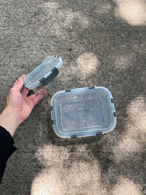 Two Latching Glass Food Containers