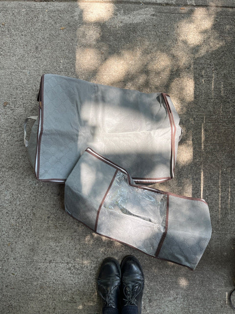 Two Zippered Storage Bags, 13x15x24"