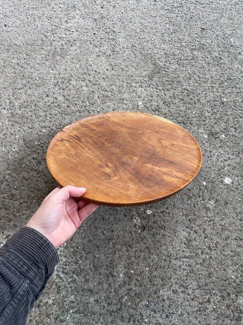 West Elm Grooved Wood Charger, 12" Wide
