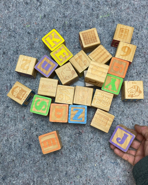 Wooden Alphabet Blocks, Set of 20