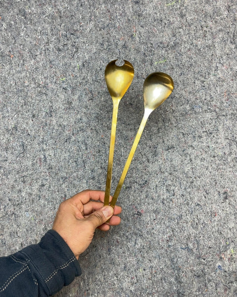 Golden Salad Serving Spoons