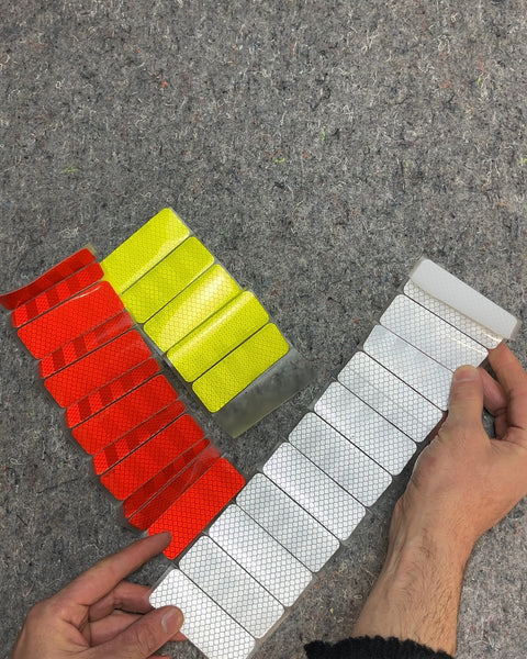 Reflective Adhesive Strips, Red, Yellow, White