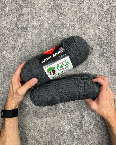 Red Heart Super Saver Charcoal Grey Acrylic Yarn, 2 Skeins