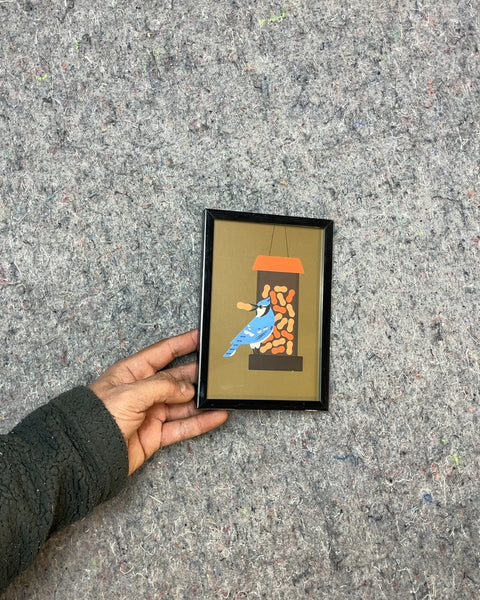 Framed Bird Feeder Art