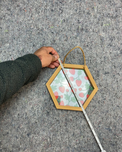 Strawberry Print Hexagon Wall Decor