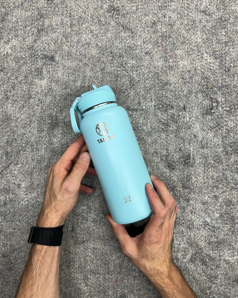Takeya 32 oz Insulated Stainless Steel Straw Water Bottle in Aqua Blue
